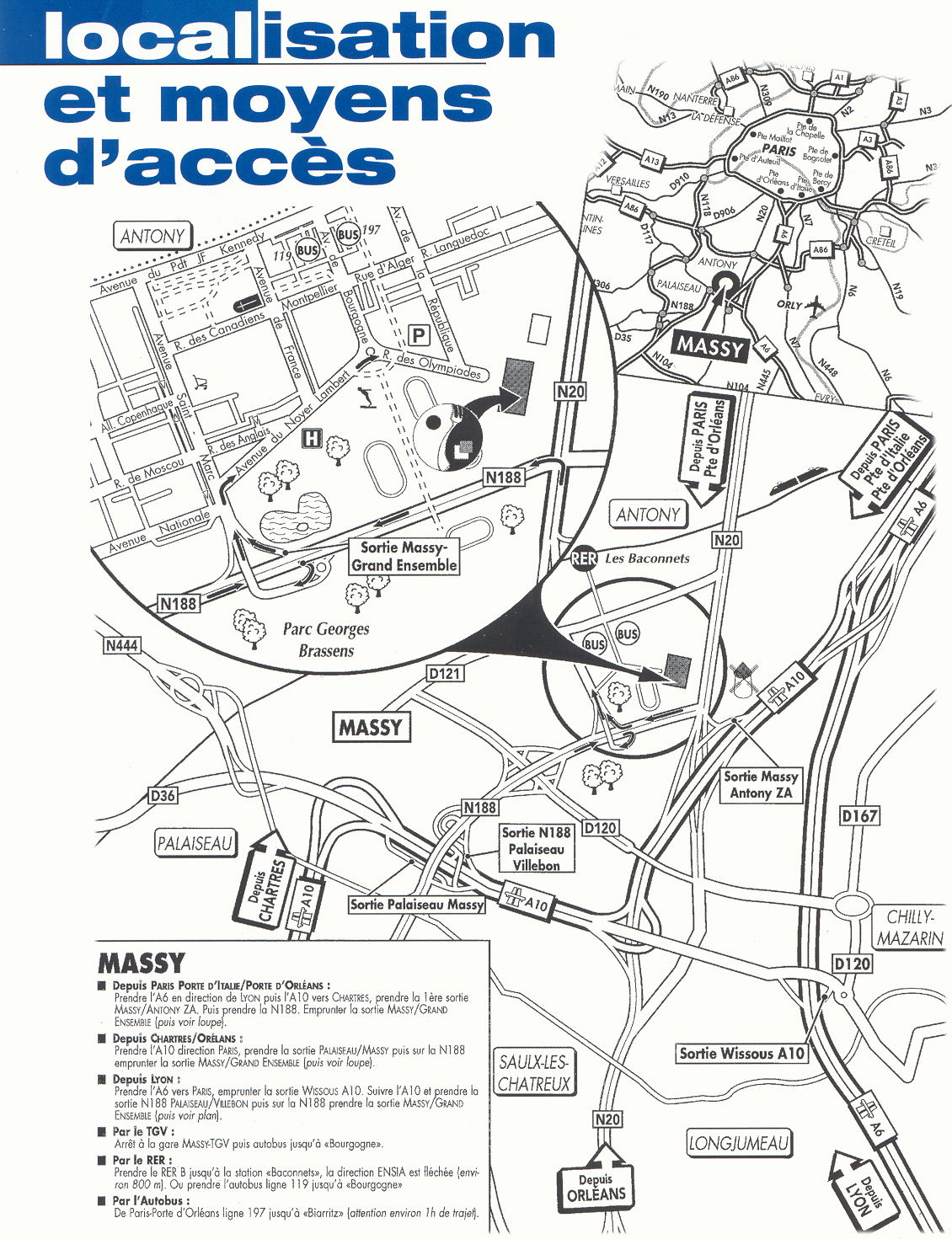 plan d'acces a l'ENSIA